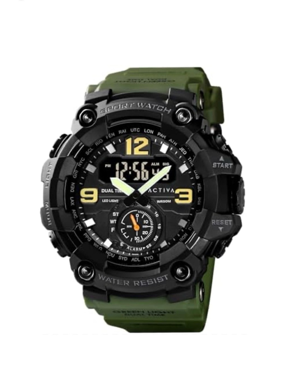 ACTIVA Dual-Time Men's Sport Watch - Green